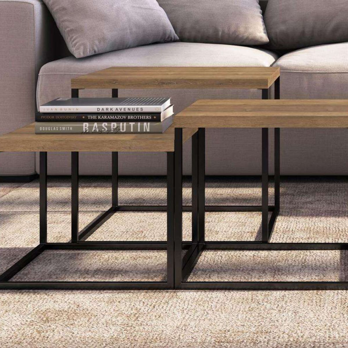 TU MESITA - Mesas de Centro set x3 Hanna color Marrón TU MESITA