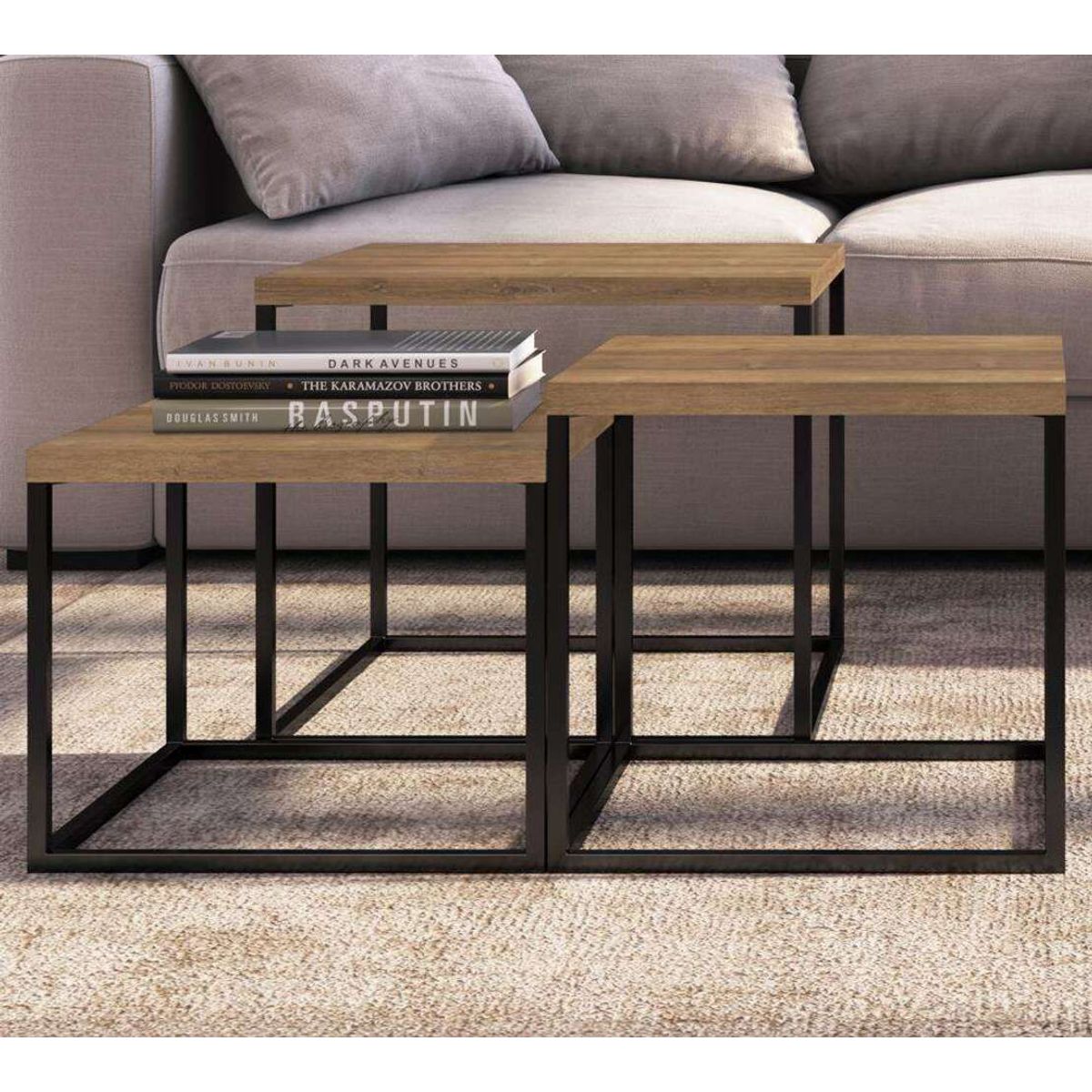 TU MESITA - Mesas de Centro set x3 Hanna color Marrón TU MESITA