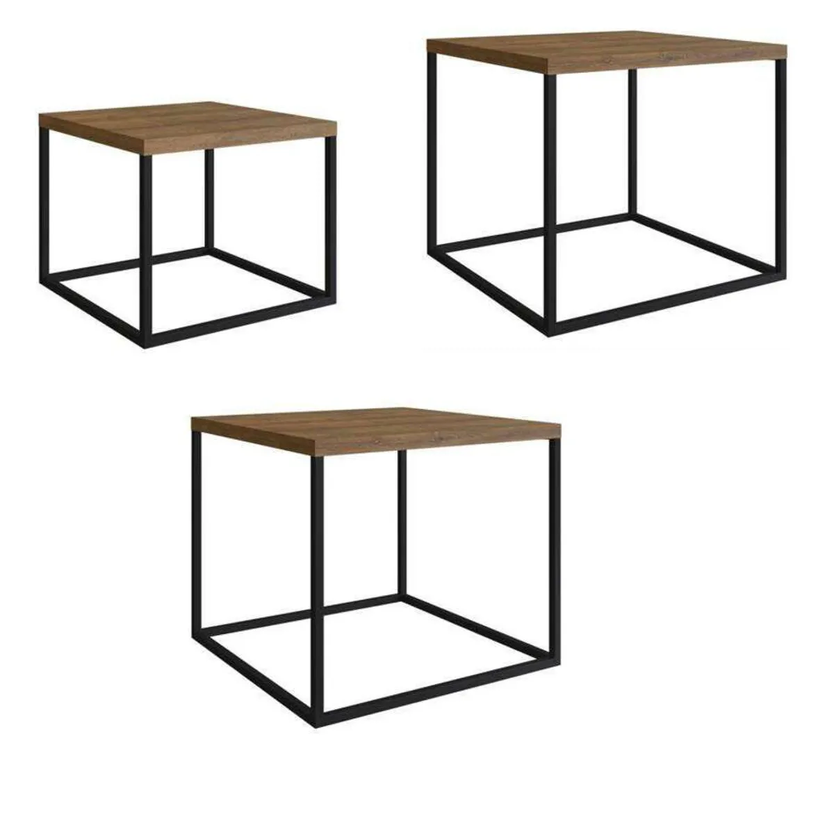 TU MESITA - Mesas de Centro set x3 Hanna color Marrón TU MESITA