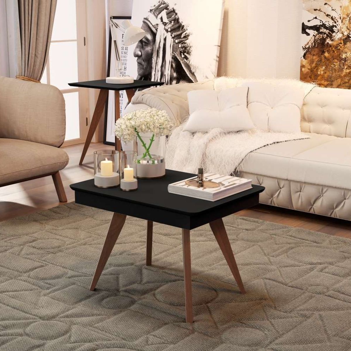 TU MESITA - Moderna Mesa de Centro multiusos Irina color Negro