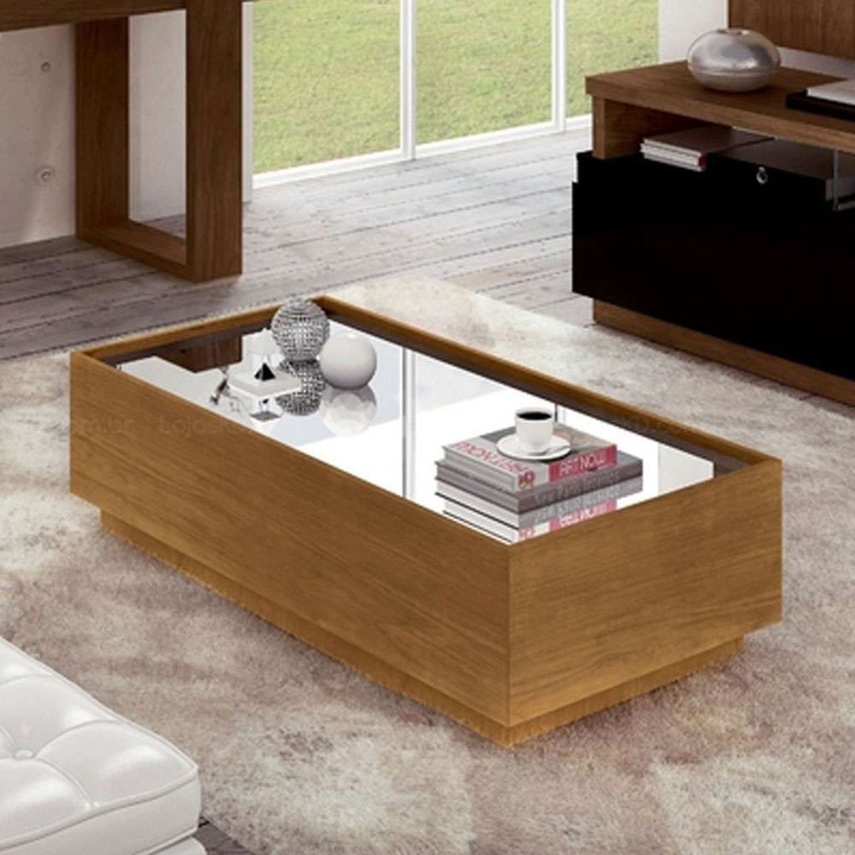 TU MESITA - Moderna Mesa de centro con Espejo Atenea color Duna TU MESITA