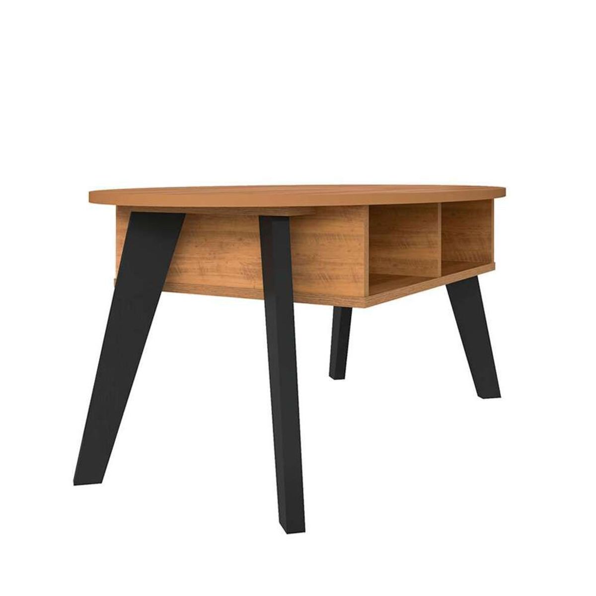 TU MESITA - Mesa de centro Ovalada Logan color Duna/Negro TU MESITA