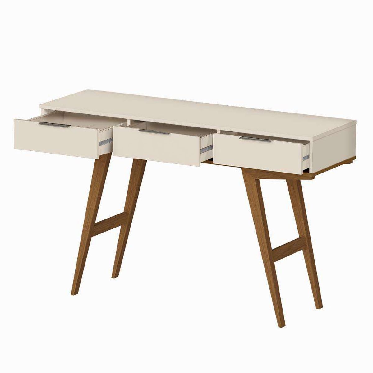 TU MESITA - Mesa recibidora Nórdica 3 cajones Opra color Blanco/Duna TU MESITA