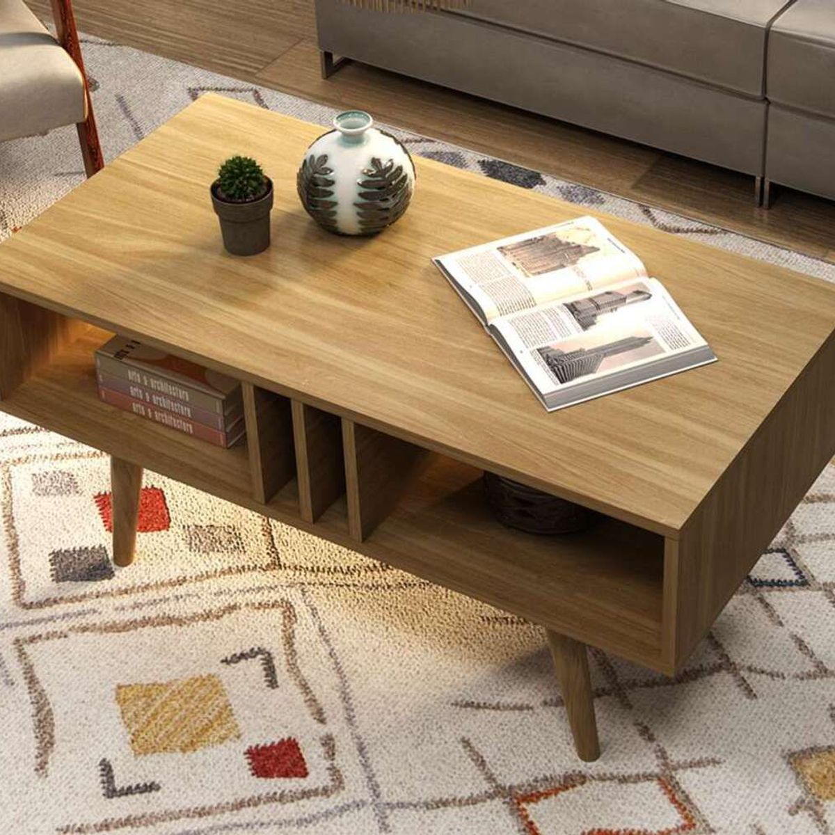 TU MESITA - Mesa de Centro funcional Aitana color Haya TU MESITA