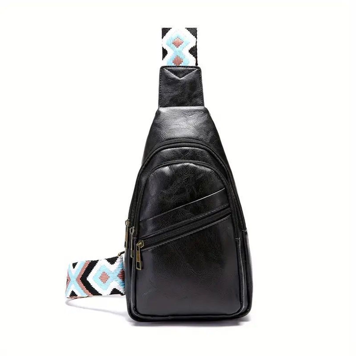 SIIHENRRY - Siihenrry - Mochila cruzada de Cuero Vegano PG-806-PU-BK Negro