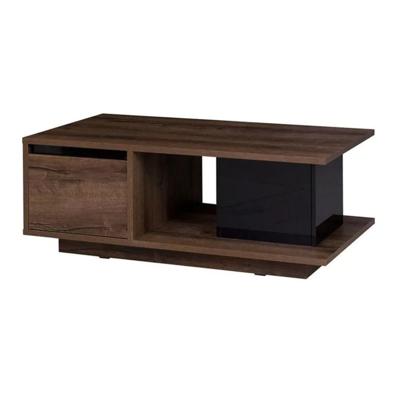 TU MESITA - Mesa de Centro 2 puertas Teffi color Marrón/Negro TU MESITA