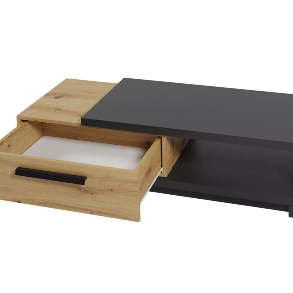 TU MESITA - Mesa de Centro 1 cajón Aura color Negro/Macadamia TU MESITA