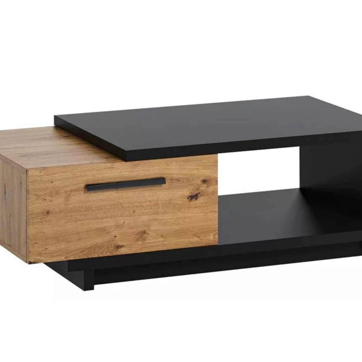 TU MESITA - Mesa de Centro 1 cajón Aura color Negro/Macadamia TU MESITA
