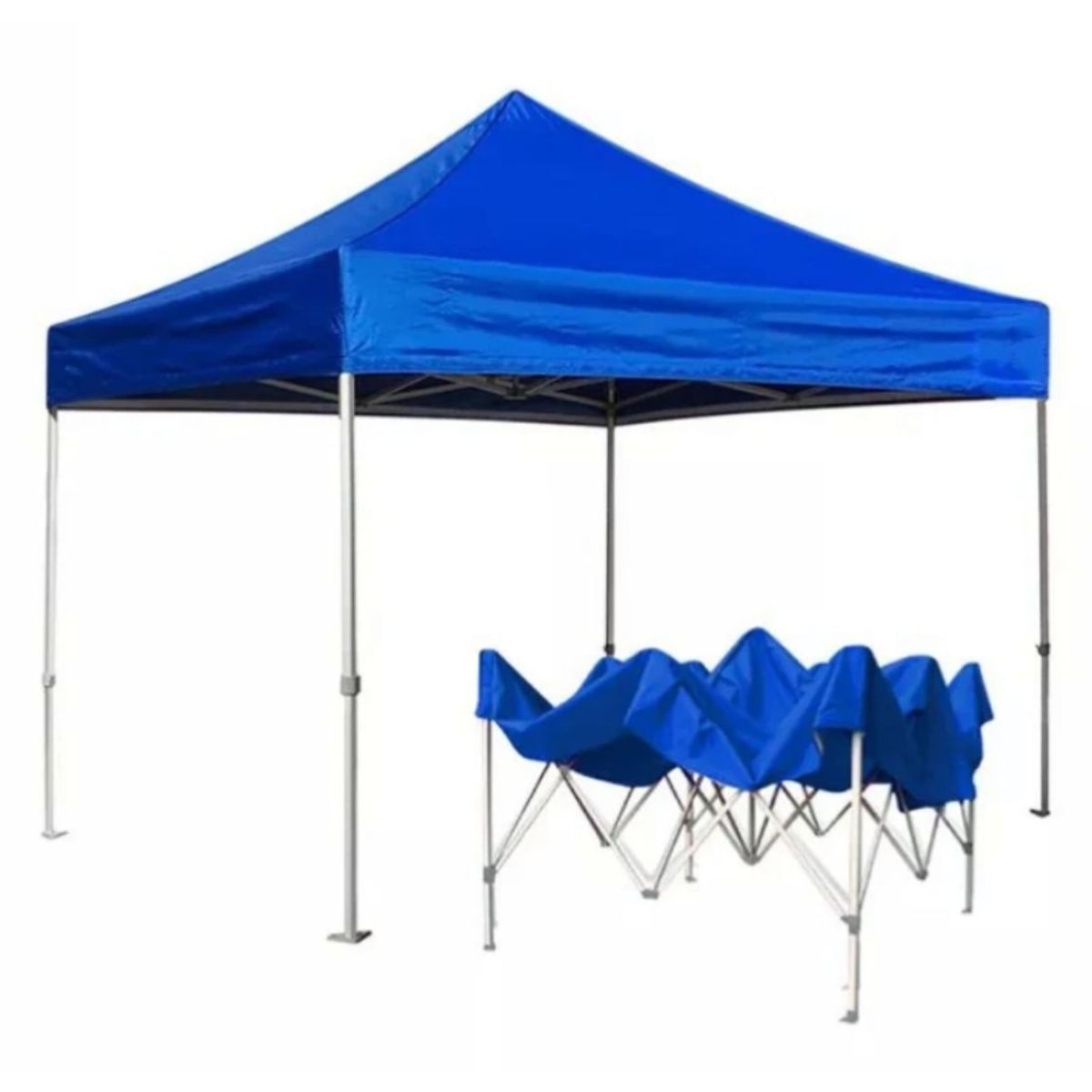 GENERICO - Toldo Plegable Campo Playa Piscina Carpa Cochera 3Mt x 3Mt Azul
