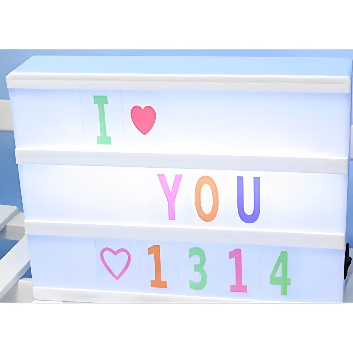 GENERICO - Pizarra Letrero LED Con Letras Intercambiables a Colores - Celeste