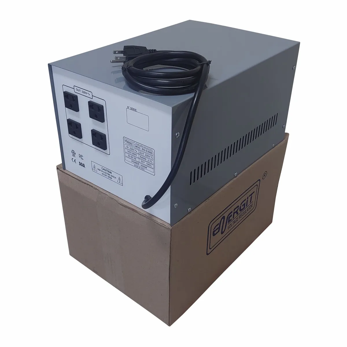 ENERGIT - ESTABILIZADOR SOLIDO 3000W 3KVA 220V DIGITAL - ENERGIT