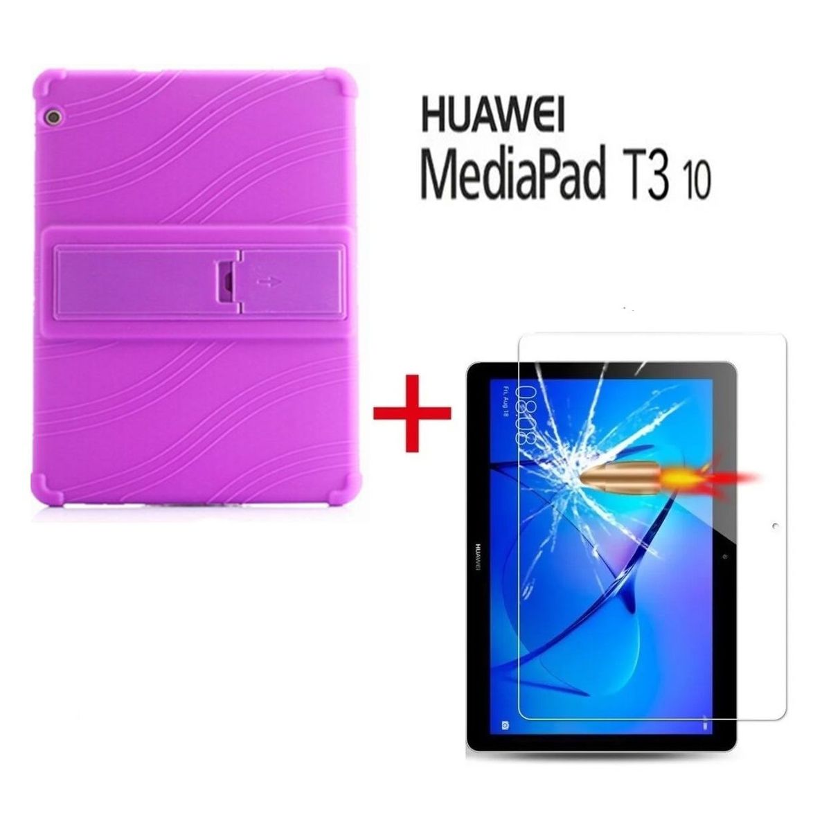 GENERICO - Funda Anti Golpes + Mica de Vidrio para Huawei MediaPad T3 10 Case