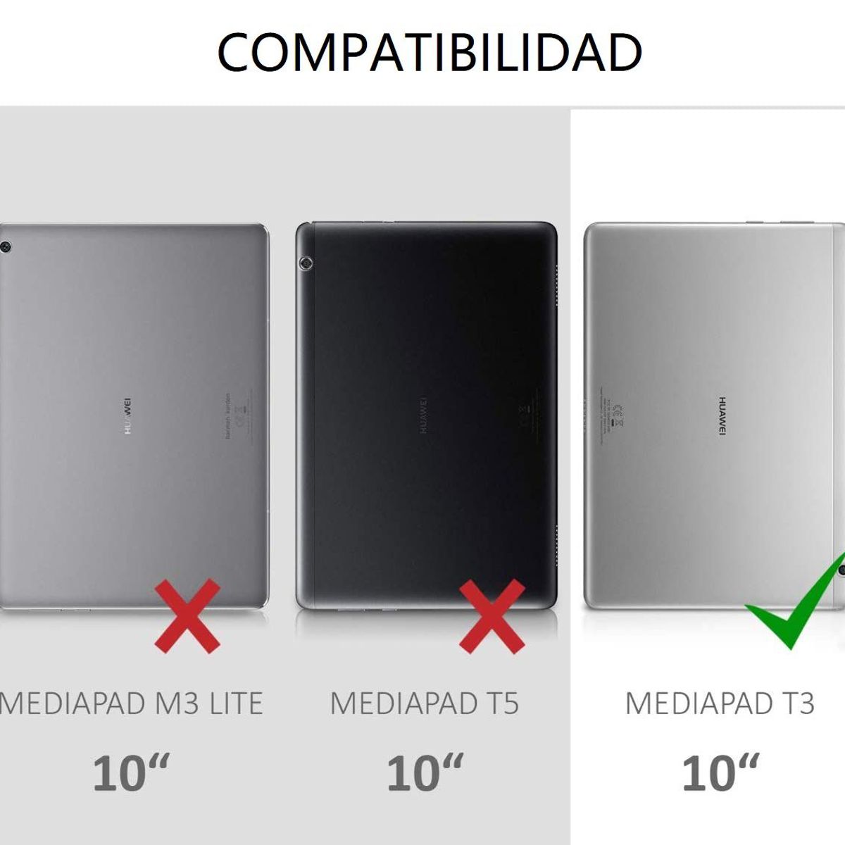 GENERICO - Funda Anti Golpes + Mica de Vidrio para Huawei MediaPad T3 10 Case