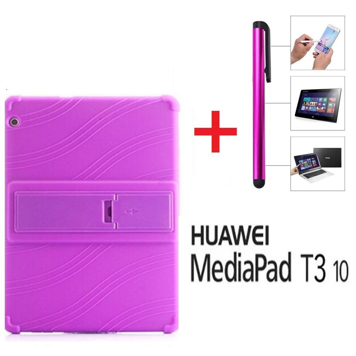 GENERICO - Funda de Silicona + Lapiz Tactil para Huawei MediaPad T3 10 Protector