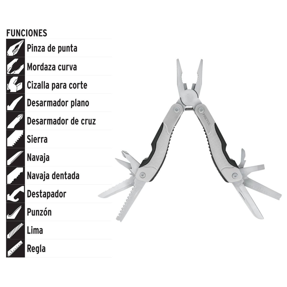 TRUPER - Multiherramienta 12 funciones, Truper Pretul