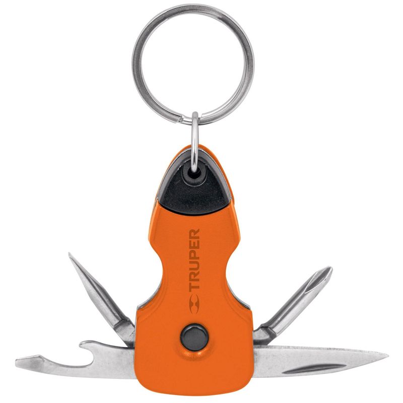TRUPER - Llavero multiherramienta con linterna 6 funciones, Truper
