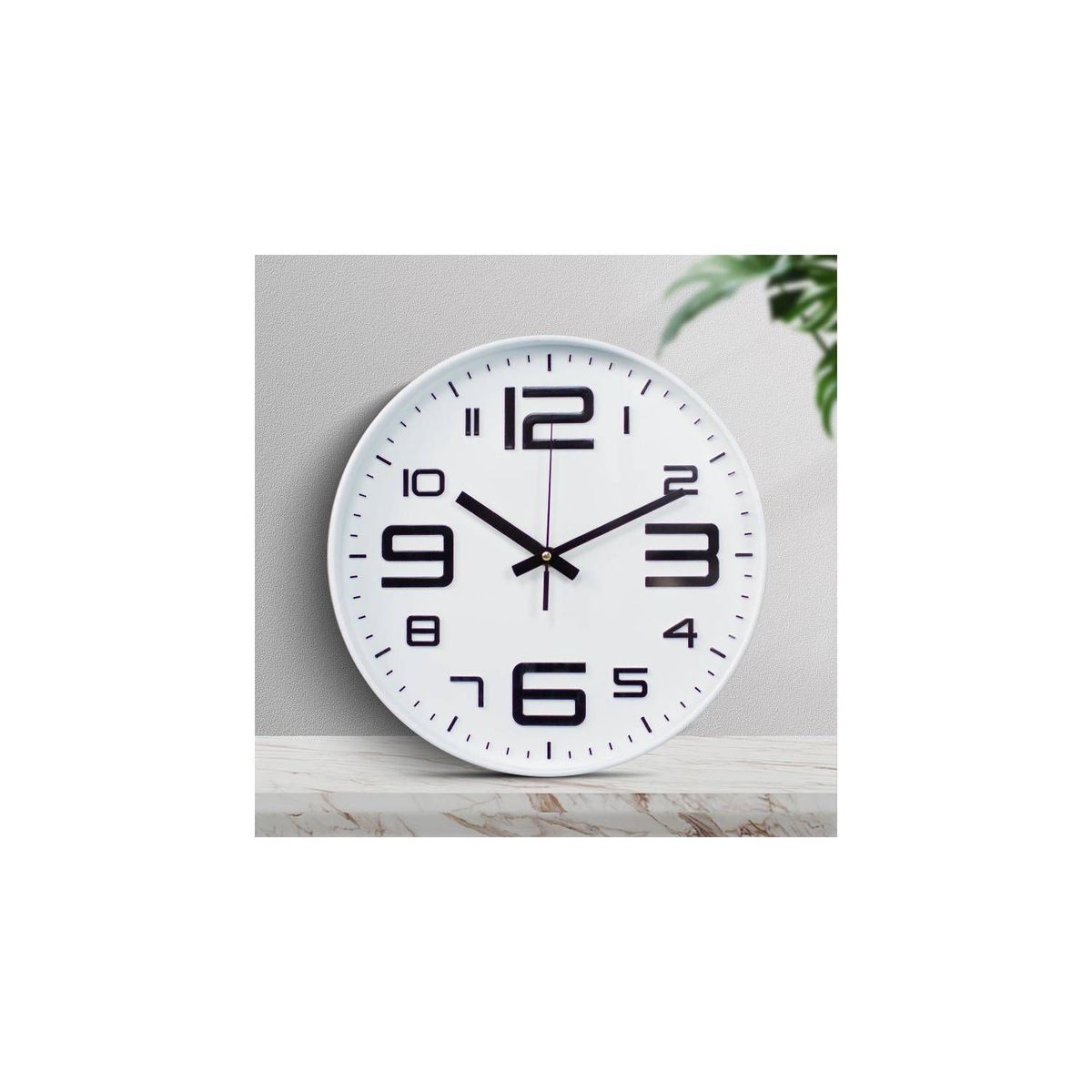 GENERICO - Reloj De Pared Moderno Decorativo Modelo  Blanco Con Negros 30cm