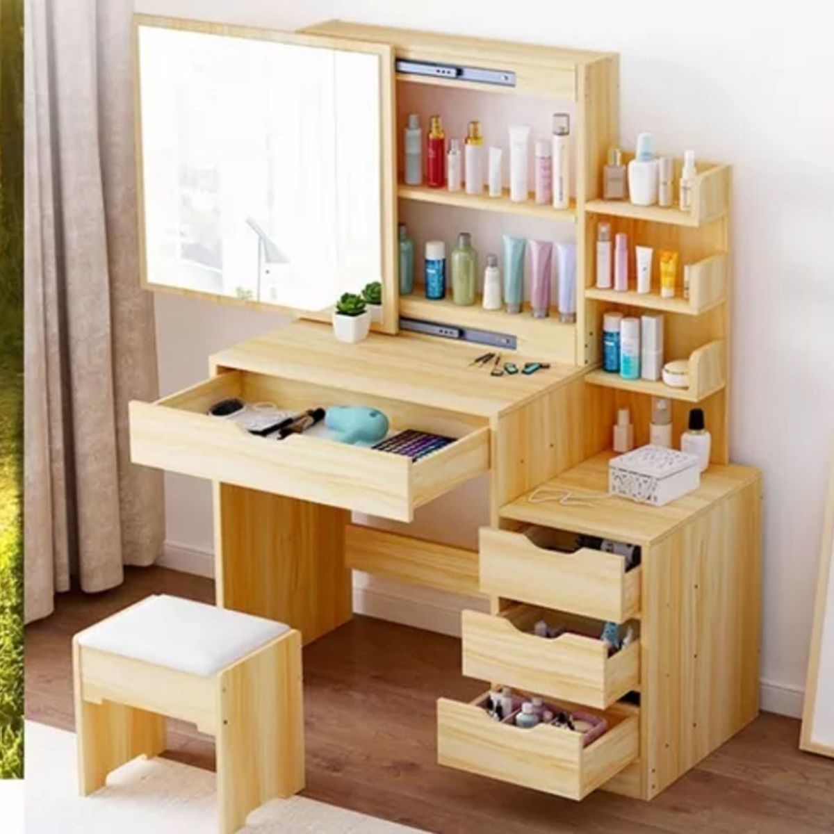 TU MESITA - Tocador con espejo Julius 4 cajones TU MESITA