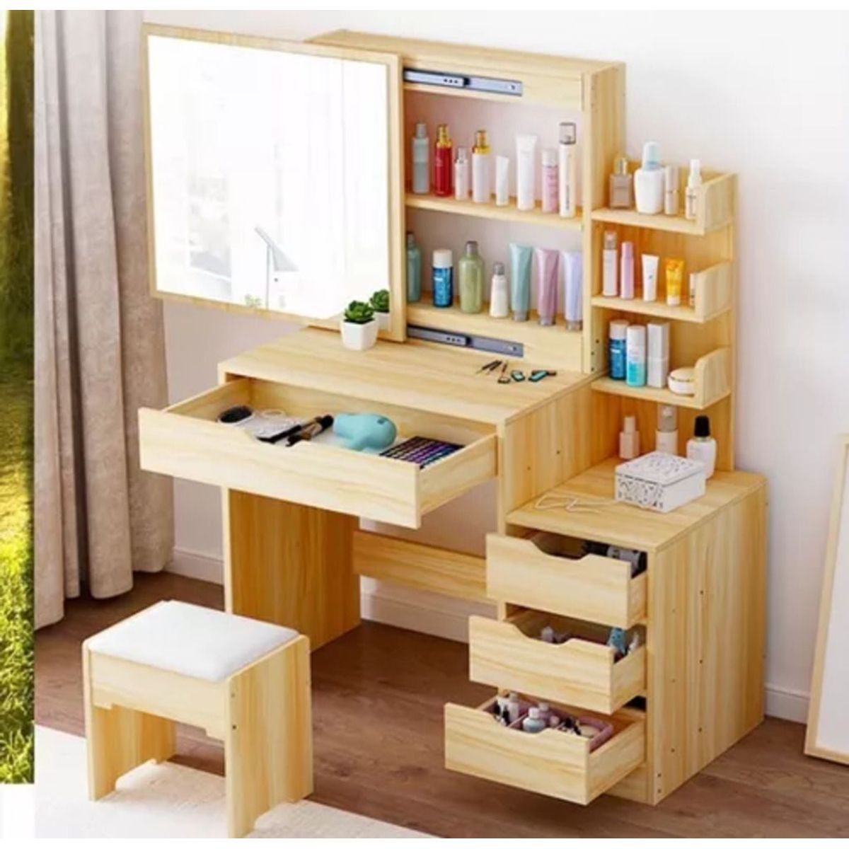 TU MESITA - Tocador con espejo Julius 4 cajones TU MESITA