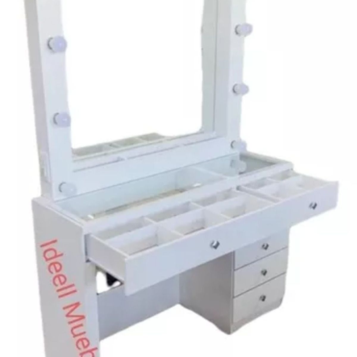 TU MESITA - Tocador Moderno con Luces Evans color Blanco TU MESITA con espejo