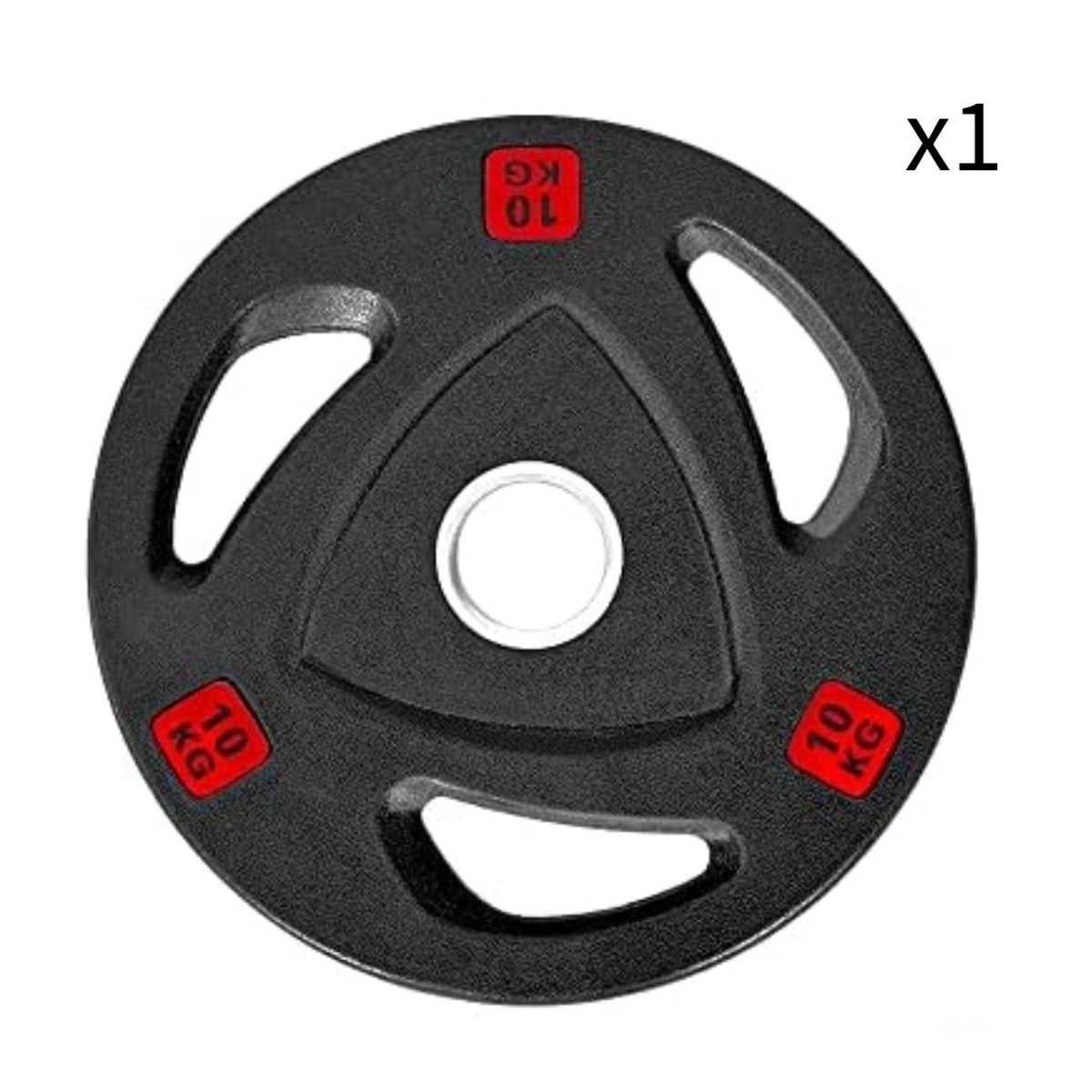 GENERICO - Disco Olímpico de pesas 10 Kilos Negro importado x1