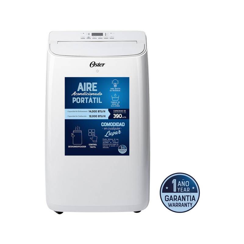 OSTER - Aire Acondicionado Portátil Oster 14,000 BTU OS-PACPOR1412FWE