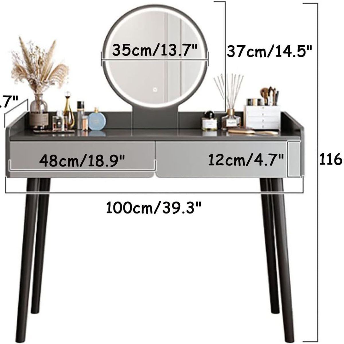 TU MESITA - Tocador Vintage con espejo Luces Led Murcia TU MESITA