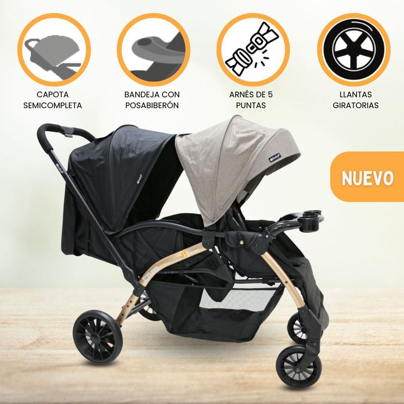 EBABY - Coche Mellicero para Niños «KRIPTO DUAL» BlackBeige