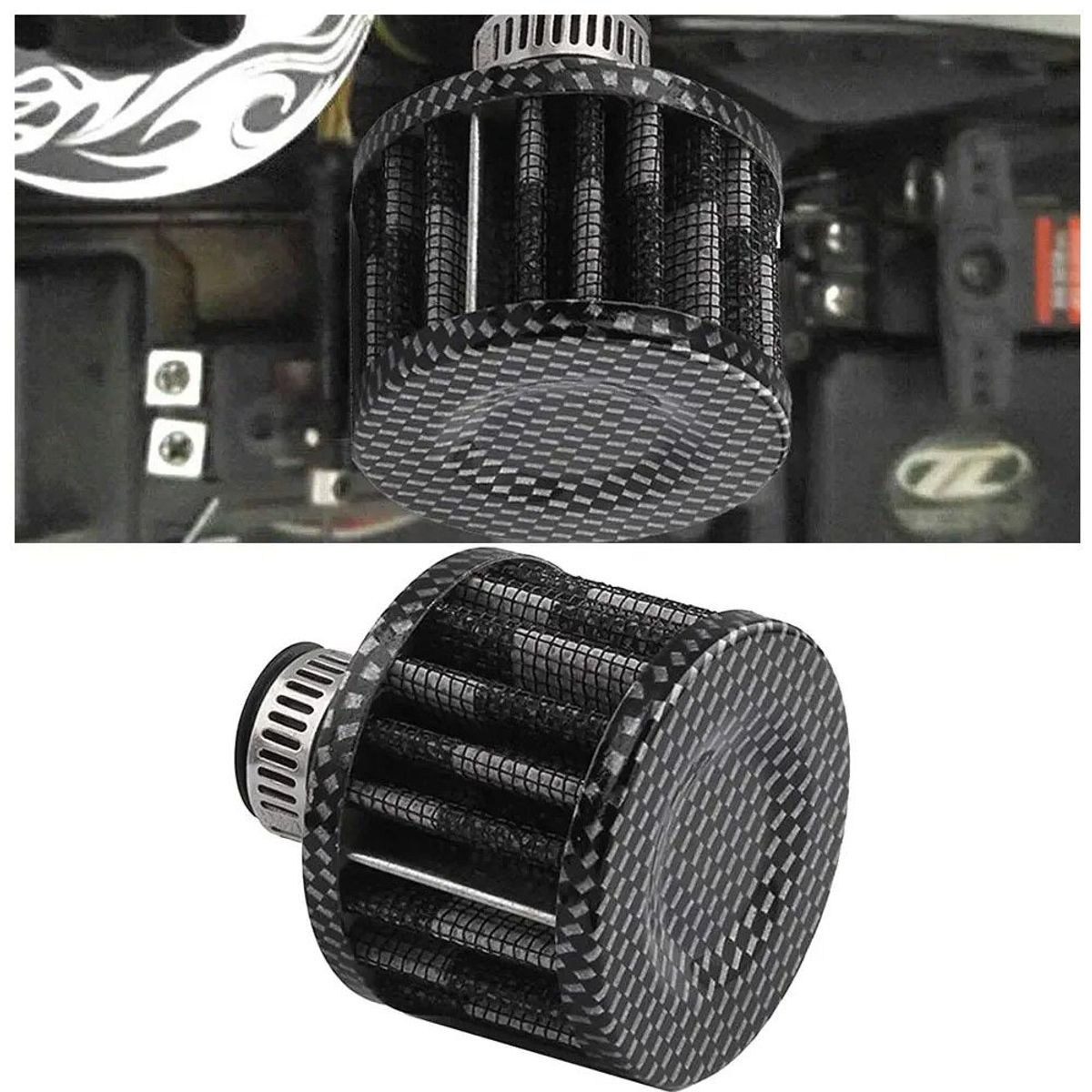 GENERICO - Filtro De Aire Fibra De Carbono Universal Pequeño