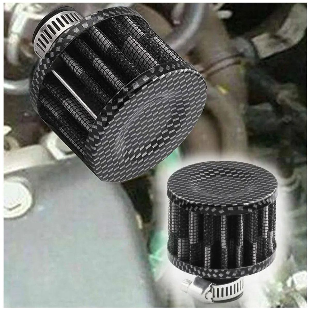 GENERICO - Filtro De Aire Fibra De Carbono Universal Pequeño