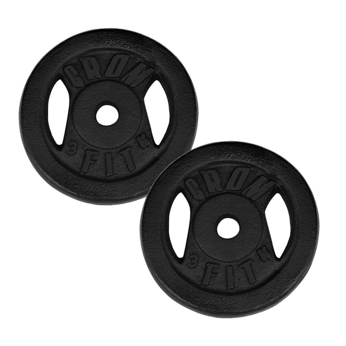 HOLGU - Pesas 2 Discos 3kg Peso Exacto Hierro Fundido