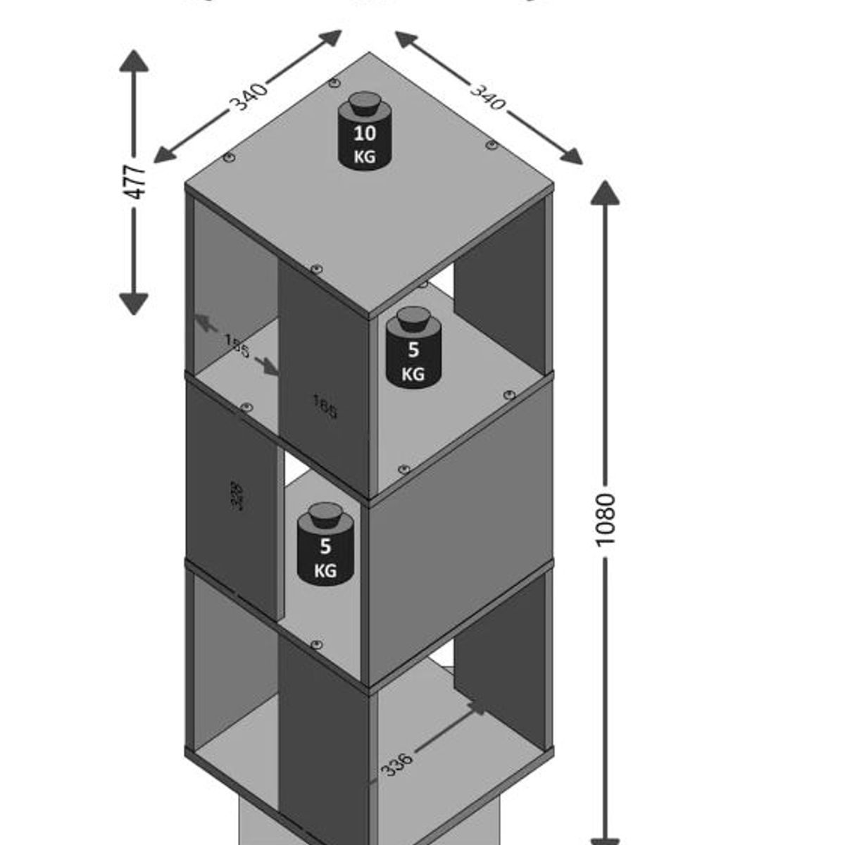 NACION MUEBLES - Estante Giratorio Moderno LIA