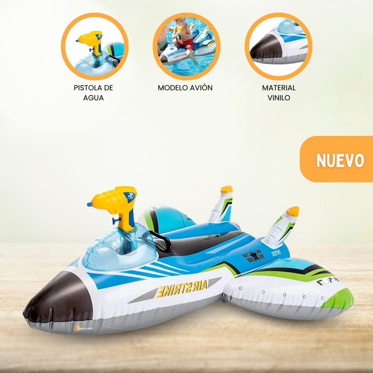 INTEX - Flotador para niños «AVION» Blue