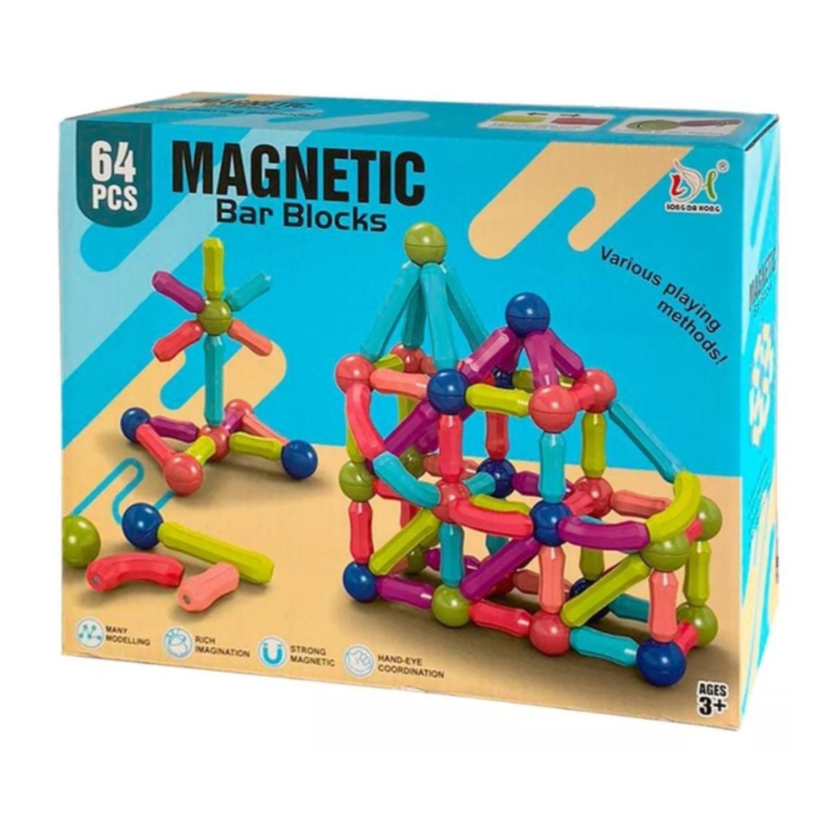 GENERICO - Juego De Bloques De Construccion Magneticos 64 Pcs Par Niños