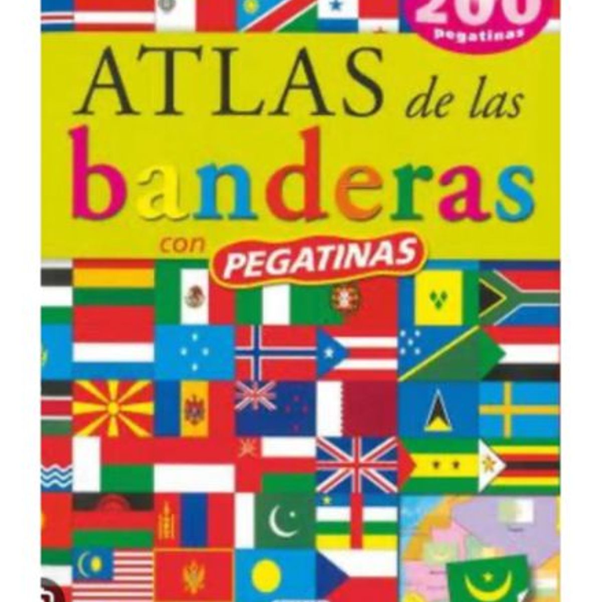 GENERICO - Libro Infantil Atlas de Banderas con Pegatinas
