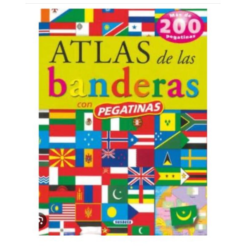 GENERICO - Libro Infantil Atlas de Banderas con Pegatinas