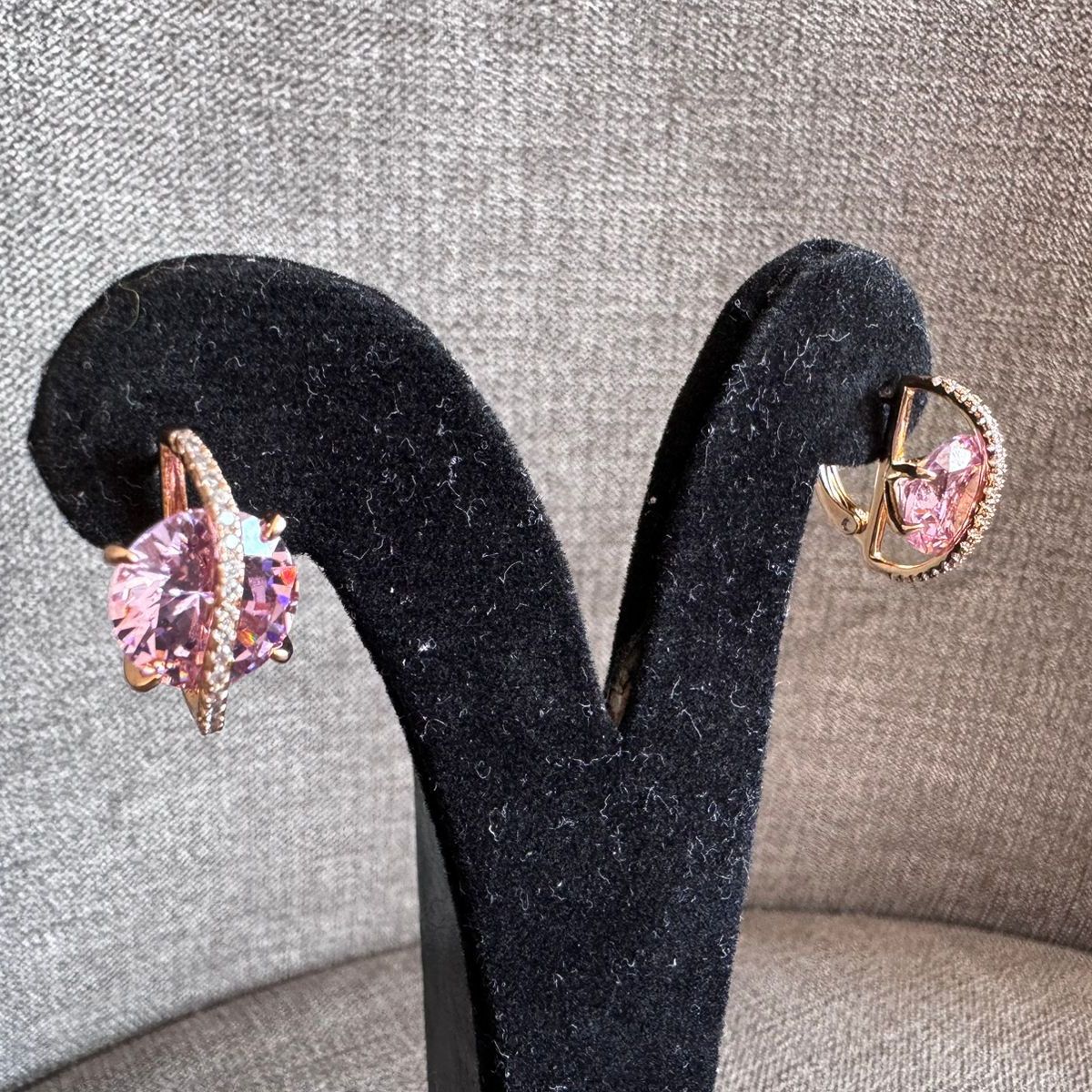 GENERICO - Aretes pendientes redondo con piedra swarovski