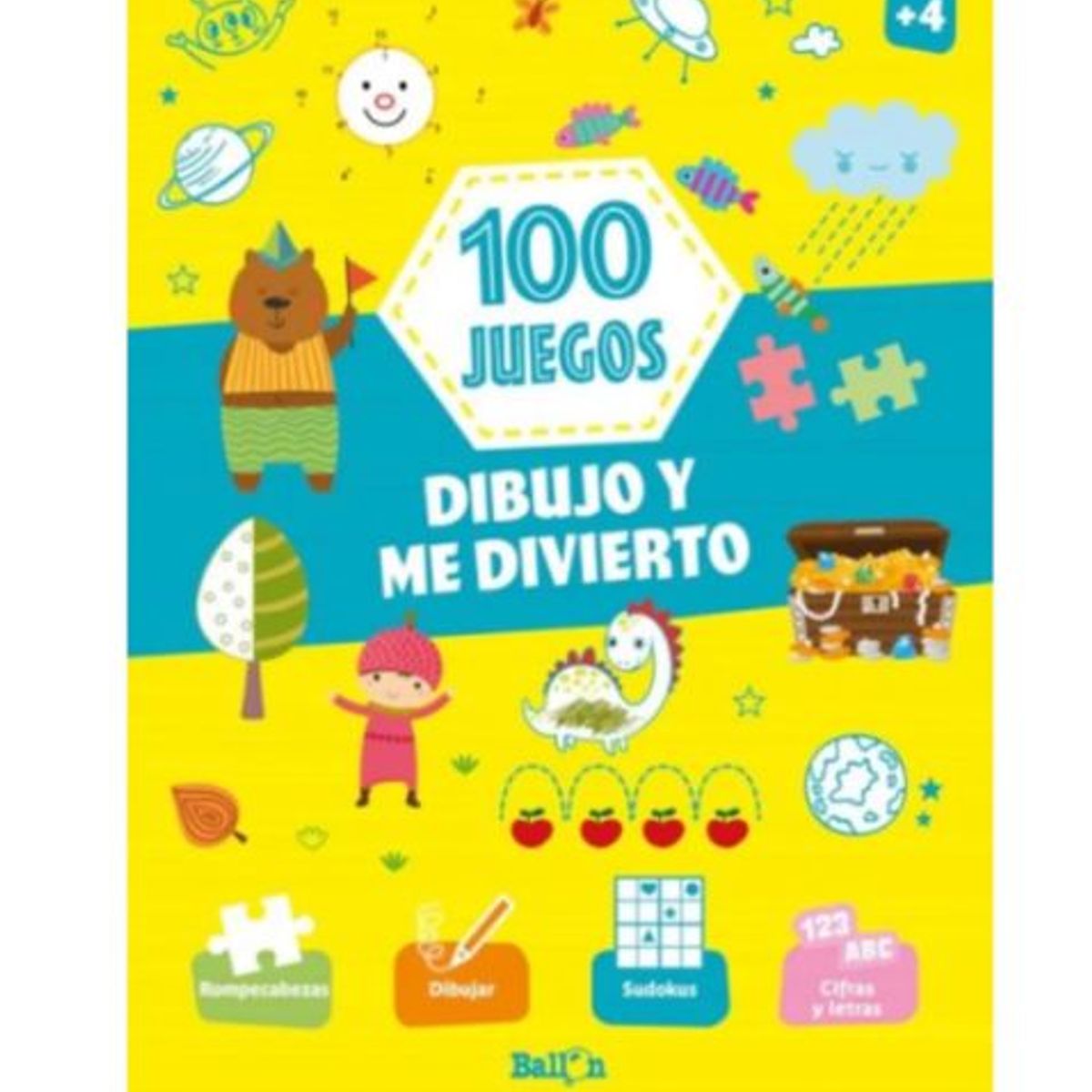 GENERICO - Libro Infantil 100 Juegos - Dibujo y me Divierto
