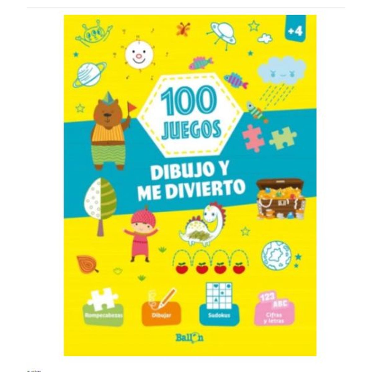 GENERICO - Libro Infantil 100 Juegos - Dibujo y me Divierto