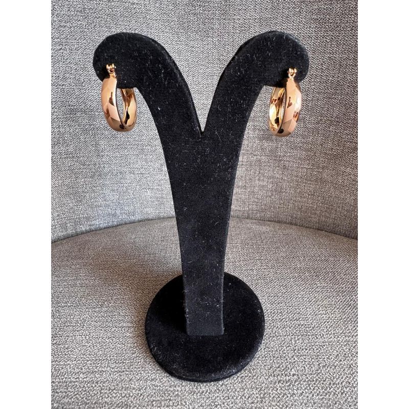 GENERICO - Aretes aro con clip labrado acero inoxidable