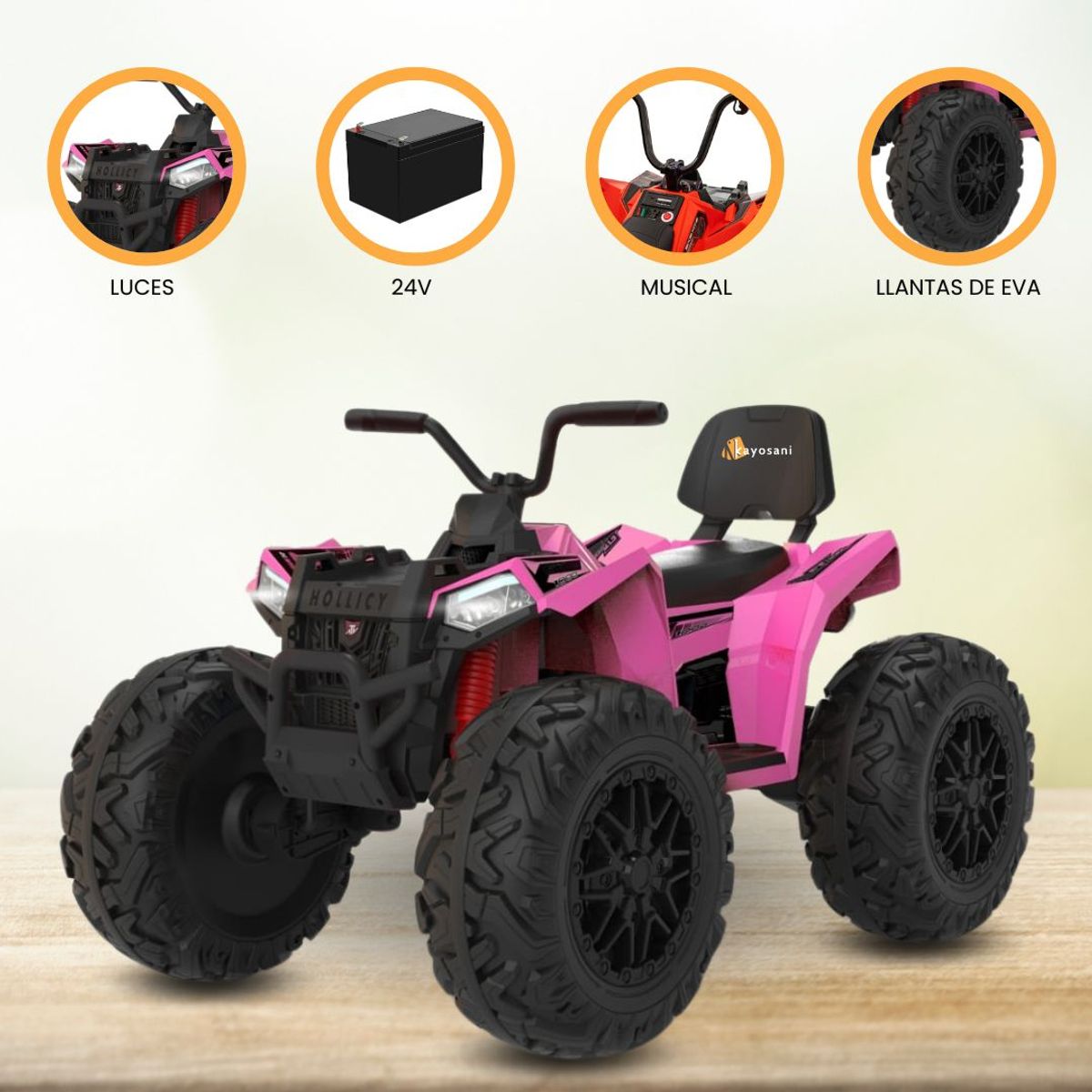 BEAUTIFUL - Cuatrimoto a Batería para Niños «HOLLICY» Pink