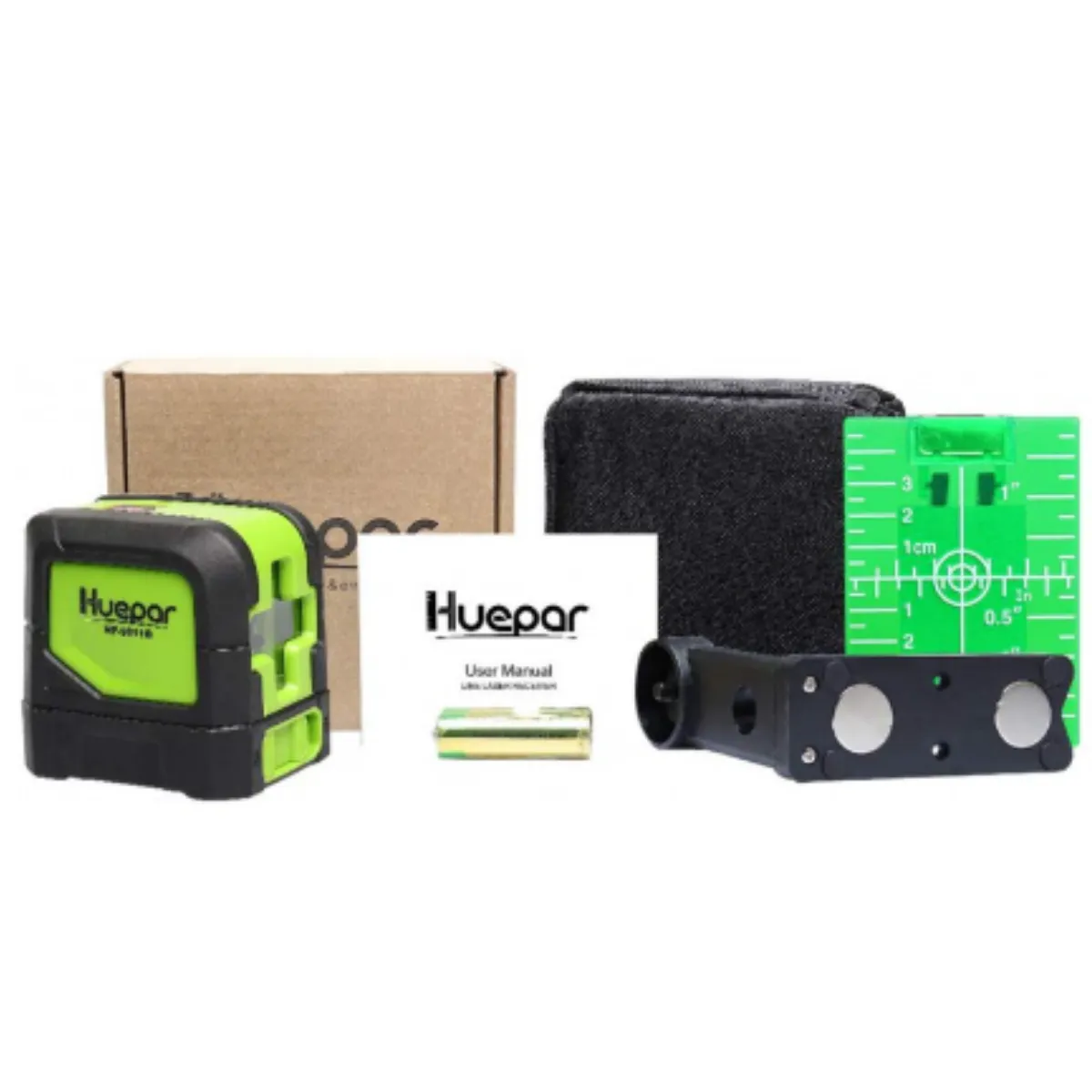 HUEPAR - NIVEL LÁSER HUEPAR 9011G 2 LINEAS LUZ VERDE Y SOPORTE MAGNÉTICO