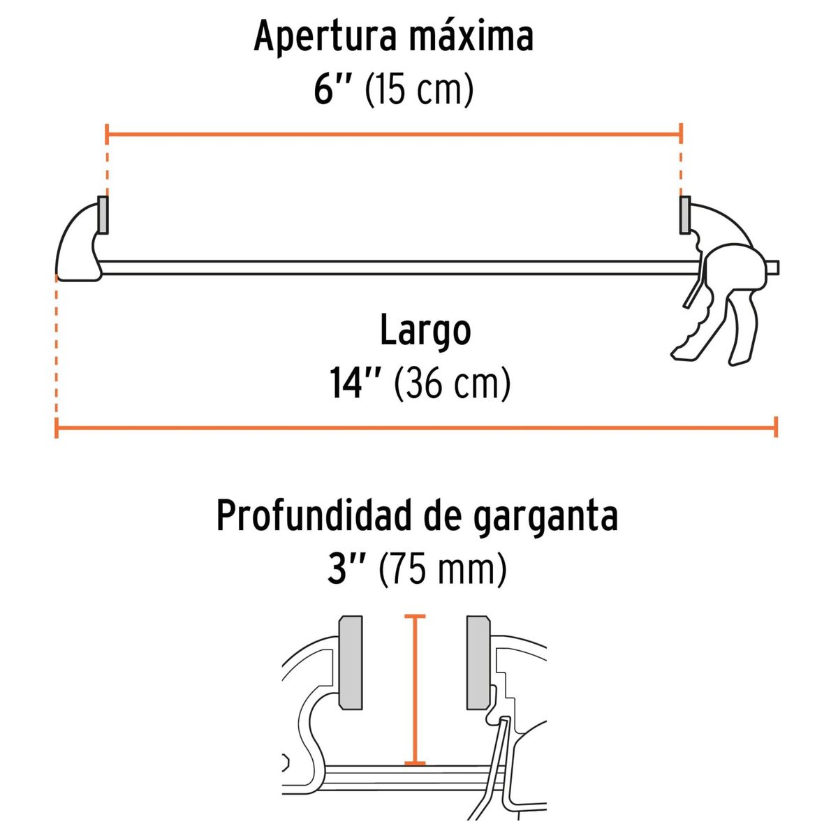 TRUPER - Prensa de ajuste rápido 6 pulgadas uso rudo Truper Expert