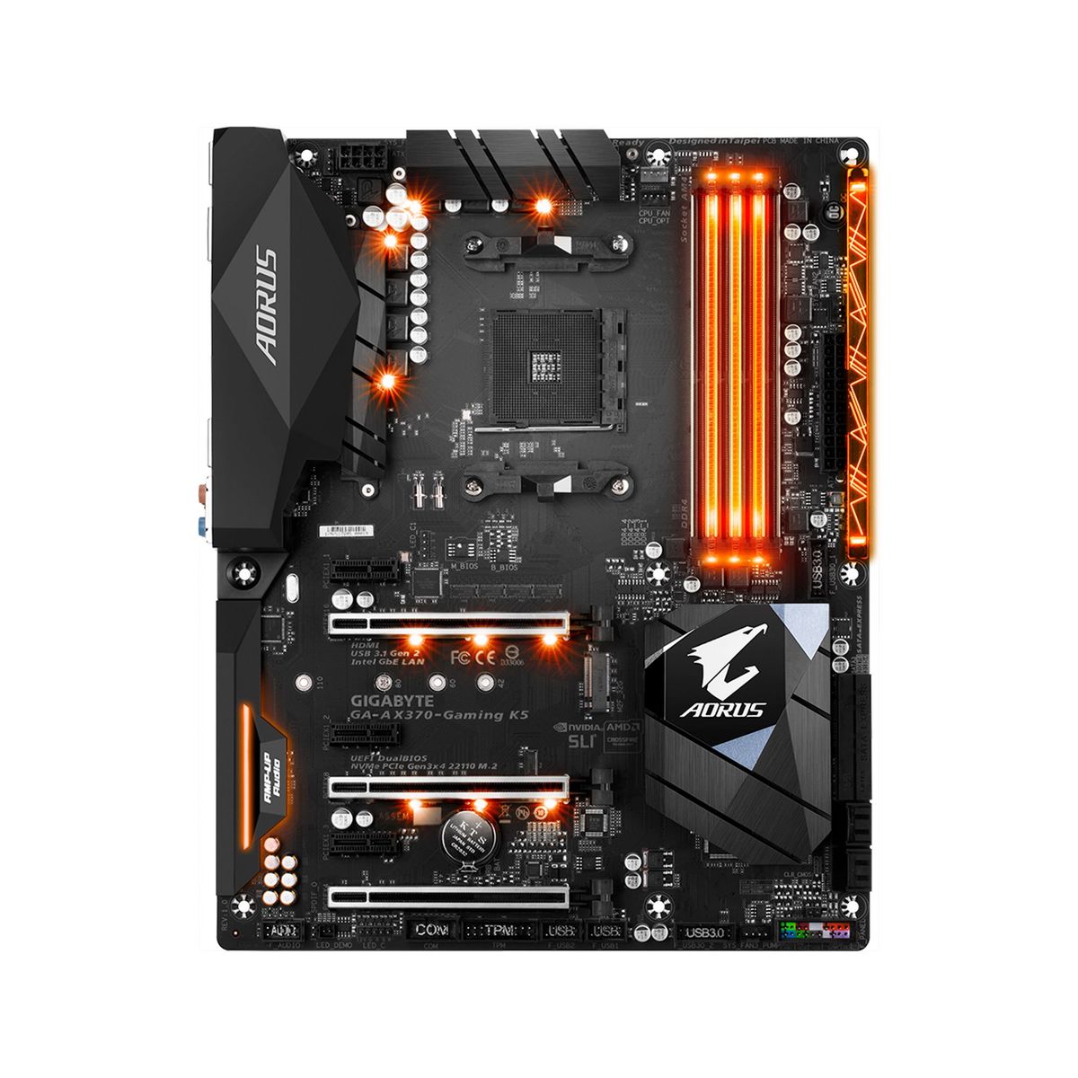 GIGABYTE - PLACA GIGABYTE GA-AX370-GAMING K5 AM4 P/N: GA-AX370-GAMING K5