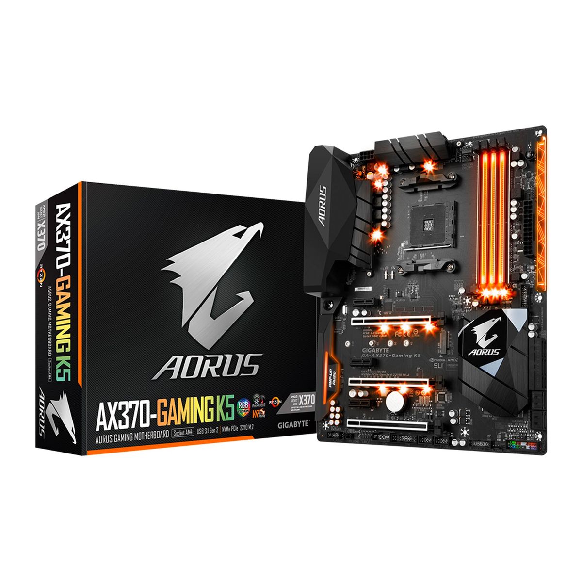GIGABYTE - PLACA GIGABYTE GA-AX370-GAMING K5 AM4 P/N: GA-AX370-GAMING K5