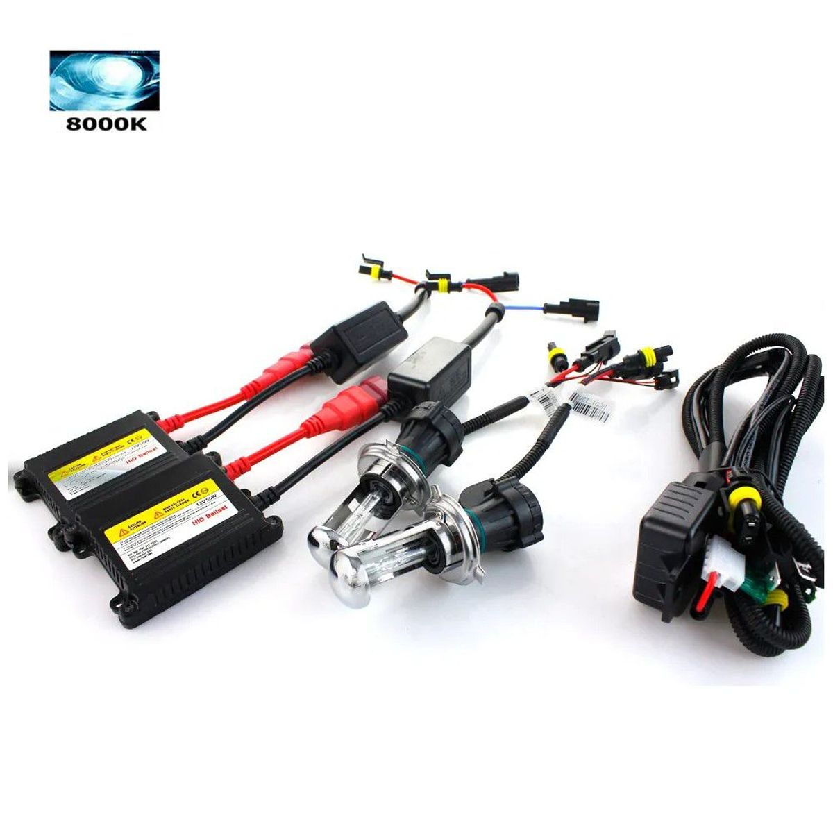 GENERICO - Kit Par Focos HiD Lens Ultra Potente H4 Alta Baja Universal