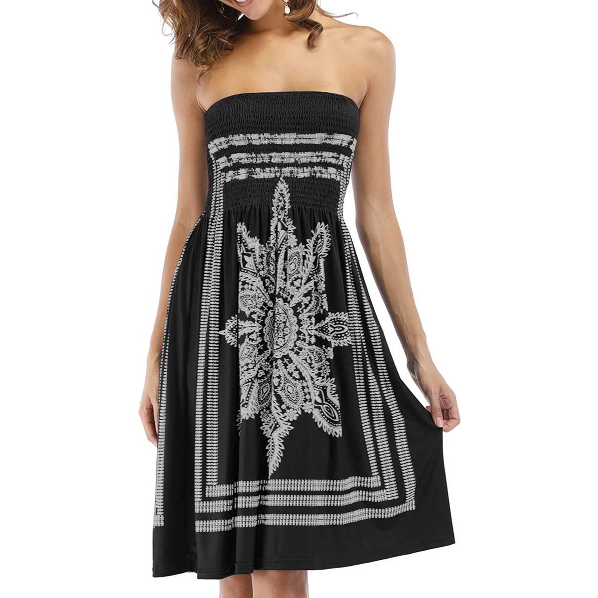 KAST PE - Salida de playa Vestido strapless modelo Rachel -  Negro