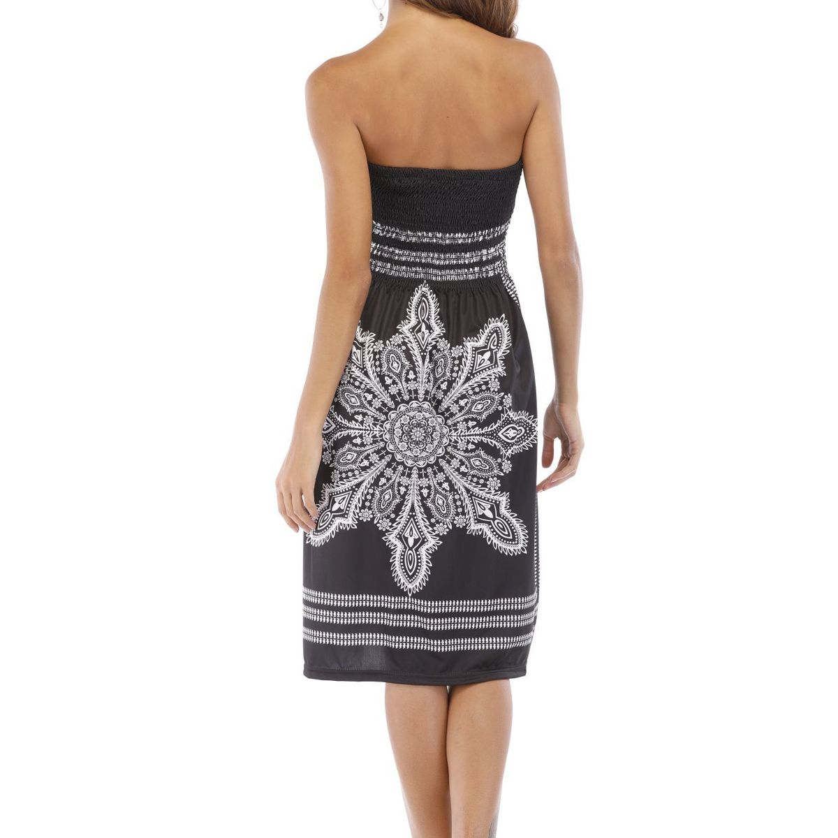 KAST PE - Salida de playa Vestido strapless modelo Rachel -  Negro