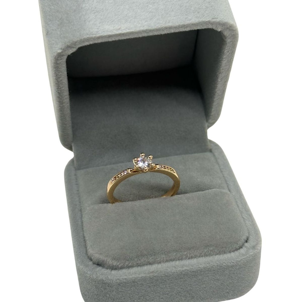 GENERICO - ANILLO COMPROMISO CON PIEDRITA INOXIDABLE TRIPLE BAÑO