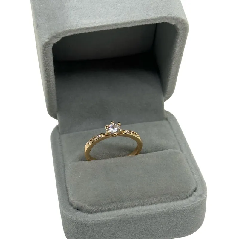 GENERICO - ANILLO COMPROMISO CON PIEDRITA INOXIDABLE TRIPLE BAÑO